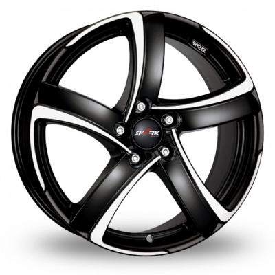 17 Inch Alutec Shark 5 Black Polished Alloy Wheels