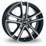 18 Inch Autec Yucon Black Polished Alloy Wheels