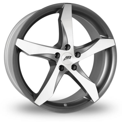 8.5x19 (Front) & 9.5x19 (Rear) AEZ Lascar 5x114  Gun Metal Polished Alloy Wheels
