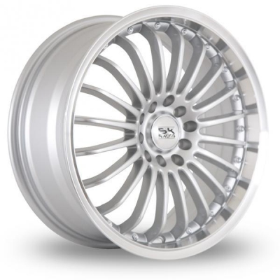 15 Inch BK Racing 550 Silver Polished Alloy Wheels