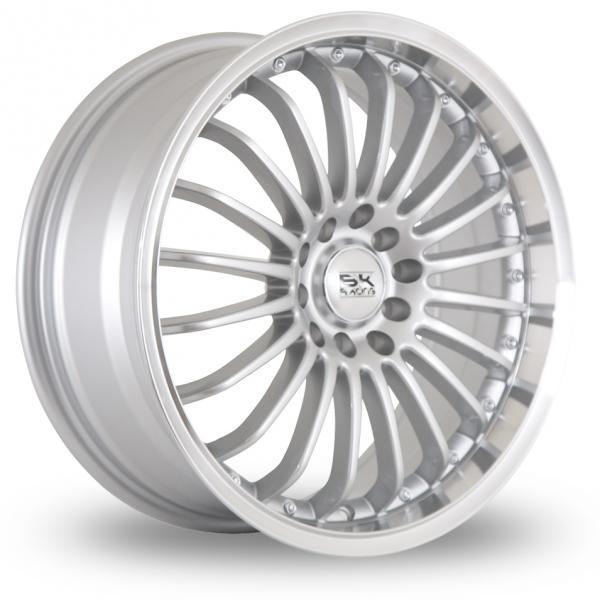 15 Inch BK Racing 550 Silver Polished Alloy Wheels