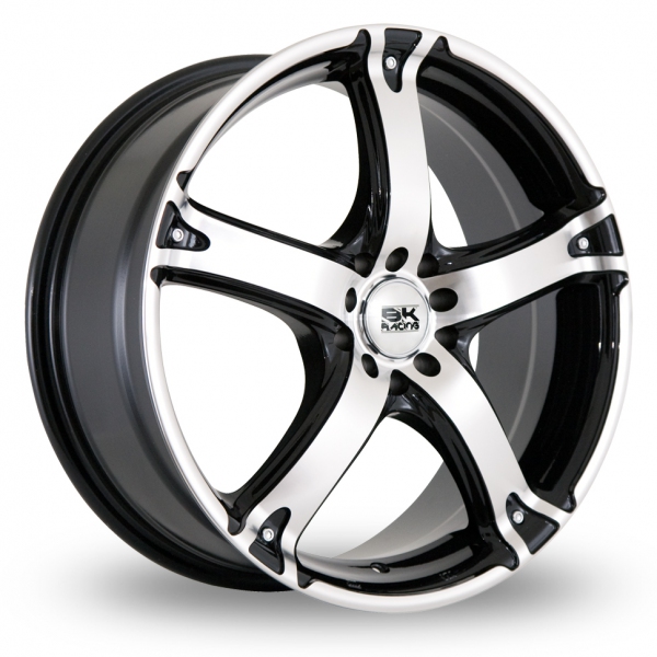 18 Inch BK Racing 333 Black Polished Alloy Wheels