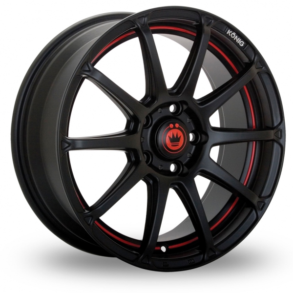 Konig Bump Black Red 15" Alloy Wheels - Wheelbase