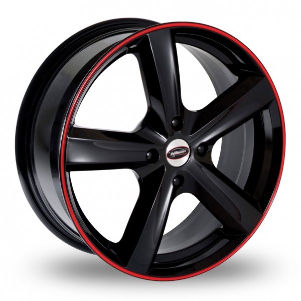 15 Inch Team Dynamics Cyclone Code Red Black Red Alloy Wheels