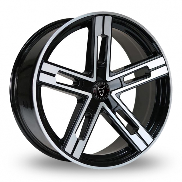 18 Inch Wolfrace Stuttgart Black Polished Alloy Wheels